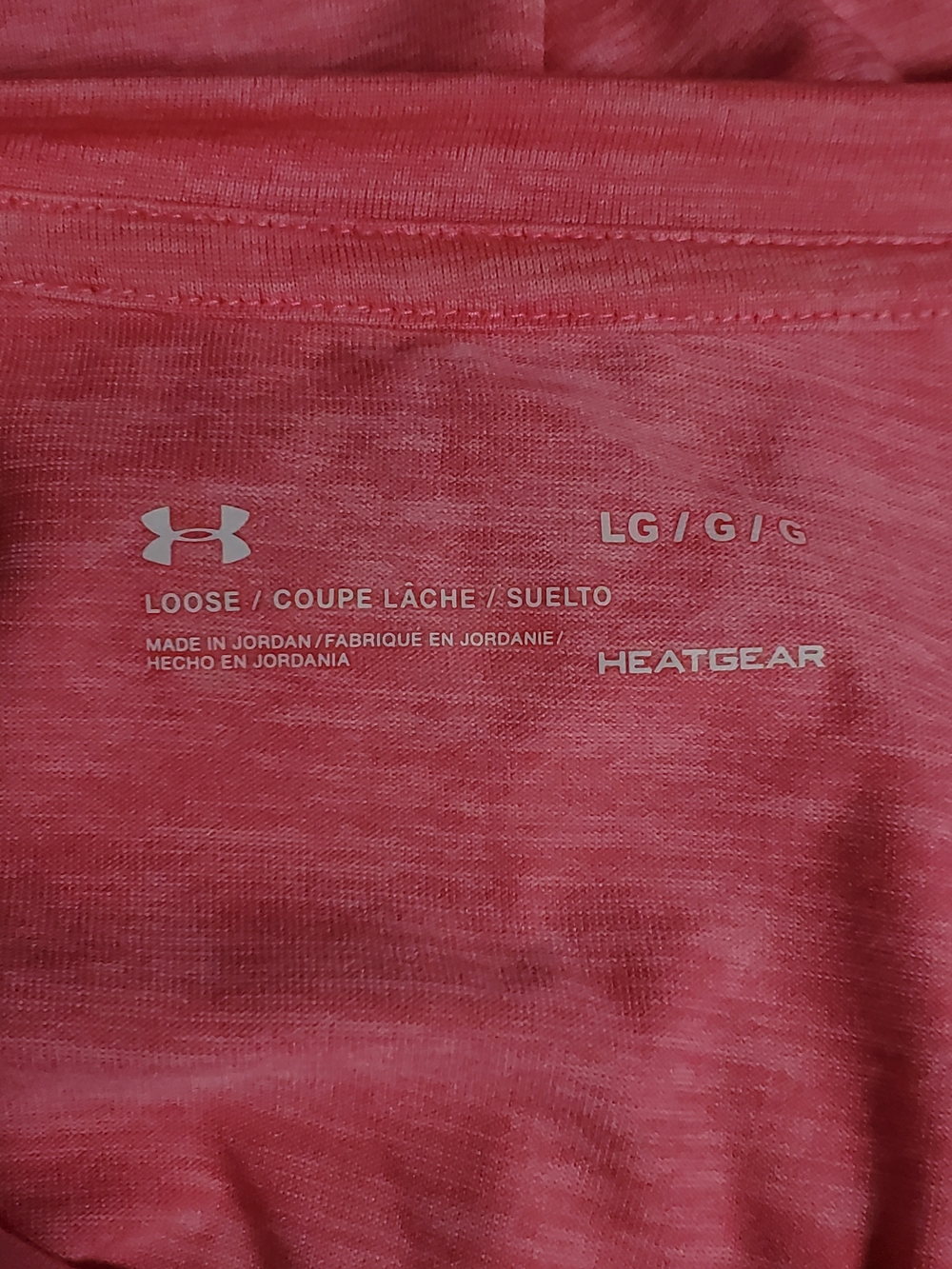 Under Armour Loose Women’s Heather Pink Performance Short Sleeve Tee Size L - Picture 5 of 5